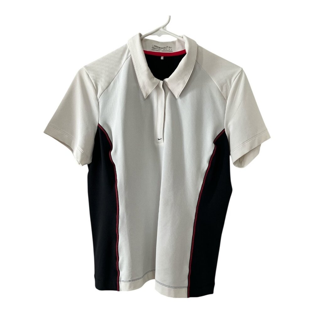 VTG Nike Golf Fit Dry Women’s M White and Black Short-Sleeve Polo Shirt